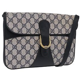 GUCCI GG Supreme Clutch Bag PVC Navy Gold 904 02 025