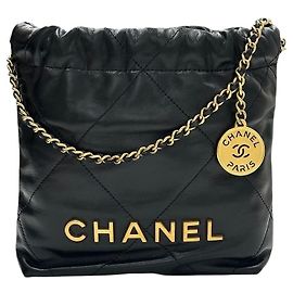 Chanel Mini Bag 22 Nero in Pelle di Vitello