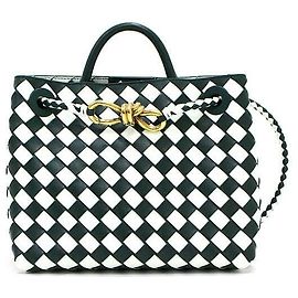 Bottega Veneta Borsa tote e a spalla Andiamo Small Intrecciato Green Glacier, crossbody