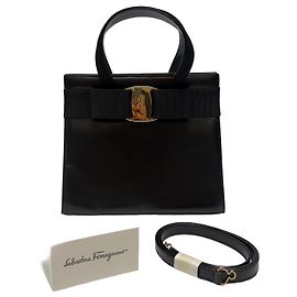 Salvatore Ferragamo Borsa Tote Iconic Bow Ribbon Nera