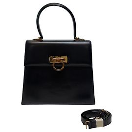 Salvatore Ferragamo Borsa Tote Gancini Borsa a Tracolla (Premium, Black)