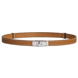 Hermès Cinto Kelly Feminino Fivela Ouro Prata