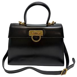Salvatore Ferragamo Borsa a Tracolla Tote Gancini (Usata, Black)