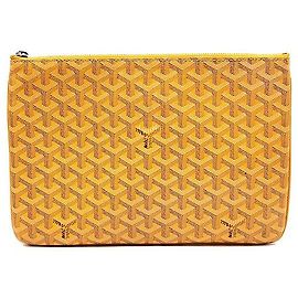 Clutch Goyard Sena MM Gialla in Pelle