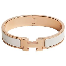 Hermès Pulsera Clickash Oro Rosa Blanco