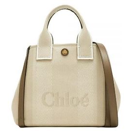 Chloé Small Carry Canvas Tote Bag Beige