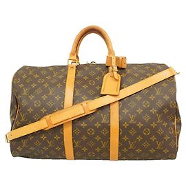Louis Vuitton Brown Boston Monogram Keepall Bandoulière 50