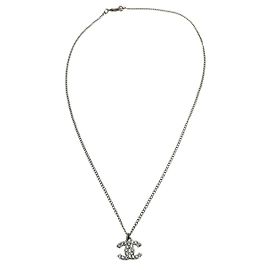 Pendente Chanel Vintage CC in metallo con cristalli Large