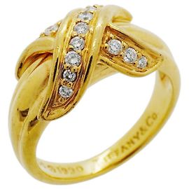 Anello fede Tiffany & Co. in oro giallo 18K e diamanti