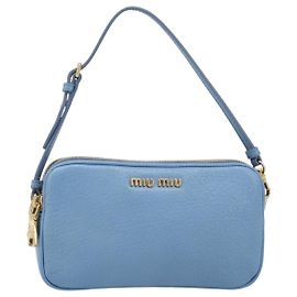 Pochette in pelle con doppia zip Miu Miu