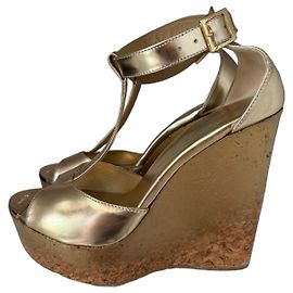 Sandali wedge in sughero oro metallizzato Jimmy Choo