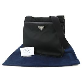Prada Saffiano Leather and Nylon Shoulder Handbag