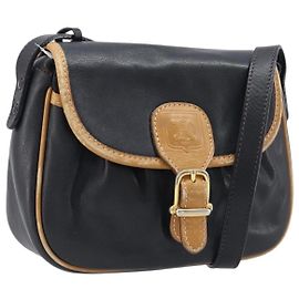 Céline Borsa a tracolla CELINE in pelle nera e oro Auth 199823