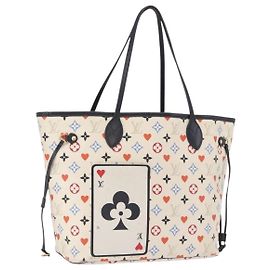 LOUIS VUITTON Monogram Game On Neverfull MM Tote Bag White M57462 LV Auth 202187