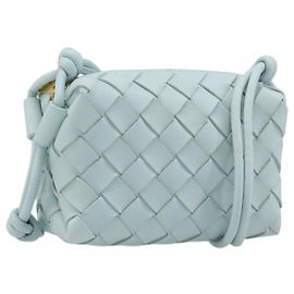 Bolso Camera BOTTEGA VENETA INTRECCIATO Candy Loop de cuero azul Auth BA15327V