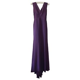 Herve Leger Hervé Léger Lila Maxi-Kleid mit V-Ausschnitt