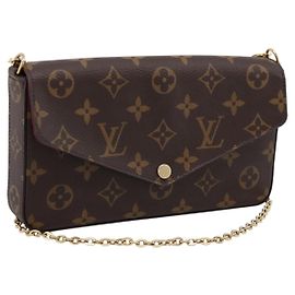 LOUIS VUITTON Monogram Carteira Pochette Felice Bolsa de Ombro M61276 Auth ka6025V