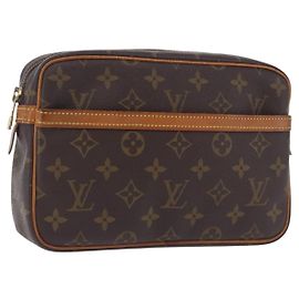LOUIS VUITTON Monogram Compiegne 23 Clutch Bag M51847 LV Auth hk4084