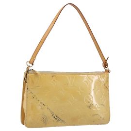 LOUIS VUITTON Monogram Vernis Lexington Accessory Pouch Beige M91010 Auth hk4073