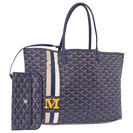 Borsa Tote GOYARD Saint Louis PM PVC Pelle Navy Auth 202188A