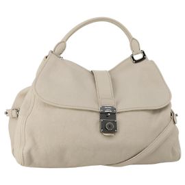 Borsa a mano Miu Miu in pelle 2way Ivory Silver Auth 198635A