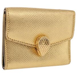 Bulgari Portafoglio BVLGARI Serpenti in pelle oro Auth 202311M