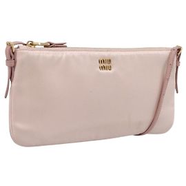 Borsa a tracolla Miu Miu Satin Pink Gold Auth 199414A