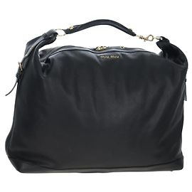 Borsa a tracolla Miu Miu in pelle nera e oro Auth yk20825V