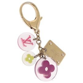 LOUIS VUITTON Porte Cles Fleur Charm Metal Multicolor M60046 LV Auth 202033