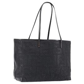 FENDI Zucca Canvas Tote Bag Leder Schwarz Auth ki6810
