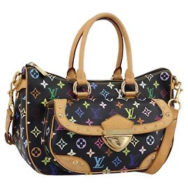 LOUIS VUITTON Monogram Multicolor Rita Tote Bag Black M40126 LV Auth 199920V