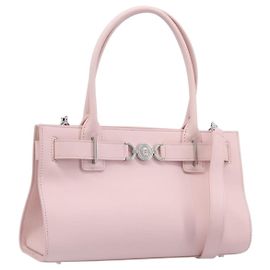 Borsa a mano VERSACE in pelle 2way Rosa Argento Auth BA15378V