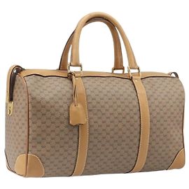 Borsa Boston GUCCI Micro GG Supreme PVC Beige Oro 58 012 468 40 Auth 197681A