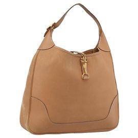 Hermès HERMES Trim 38 Schultertasche aus Leder Beige Gold Auth 199943A