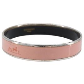 Hermès HERMES Bangle Metal Pink Auth bs36918
