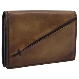 Portacarte Berluti Gas Pearl in pelle marrone Auth 201010V