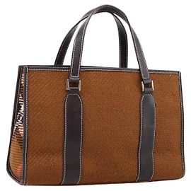 Borsa BURBERRY Nova Check Blue Label in lana marrone e oro autentica bs36933