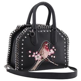 Autre Marque Stella MacCartney Falabella Box Bag mit Kette Leder 2way Schwarz 455137 Auth 201913V