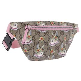 GUCCI GG Supreme Children's Body Bag PVC Pink Silver 502095 Auth 202183M