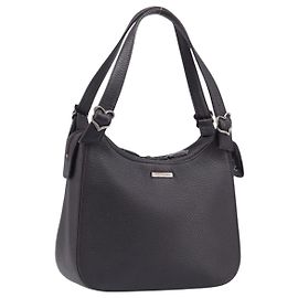 SAINT LAURENT Tote Bag aus Leder dunkelbraun silber Auth hk4053
