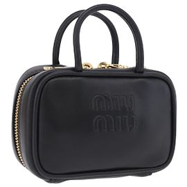 Pouch Miu Miu Beau in pelle nera e oro Auth 202103M
