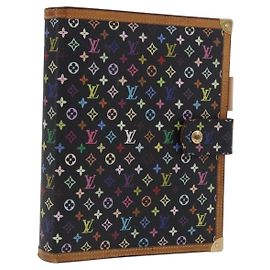 LOUIS VUITTON Monogram Multicolor Agenda GM Cover Black R20893 LV Auth 202101V