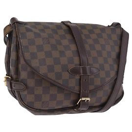 LOUIS VUITTON Damier Ebene Saumur 30 Shoulder Bag SPO N48081 LV Auth 196874