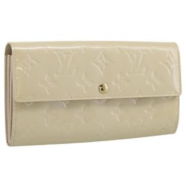 LOUIS VUITTON Vernis Portefeiulle Sarah Wallet Broncorail M91466 LV Auth 201013V