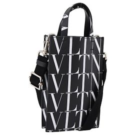 VALENTINO Bolsa de ombro para smartphone em couro 2way Preto Prata Auth bs36903V