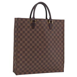 LOUIS VUITTON Damier Ebene Sac Plat Hand Bag N51140 LV Auth 200023A