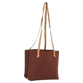 Hermès Sac à épaule HERMES Amedaba Cabas Du Poche Canvas Brown Gold Tone Auth 200362A