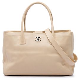 Borsa Tote Shopper Chanel Executive Cerf Medium in vitello marrone