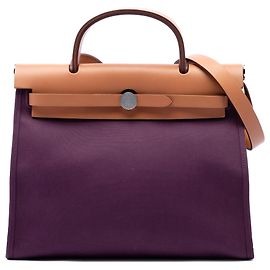 Borsa Hermès Herbag Zip 31 in Toile Verso Viola