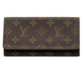 Louis Vuitton Monogram Porte Yen Lange Geldbörse Braun